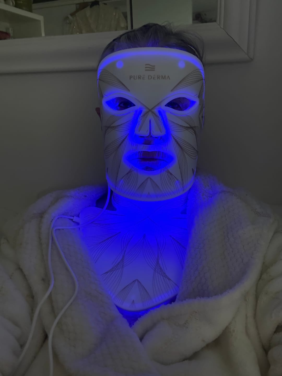 Customer photo review of LED Light Therapy Face, Neck & Décolletage Mask