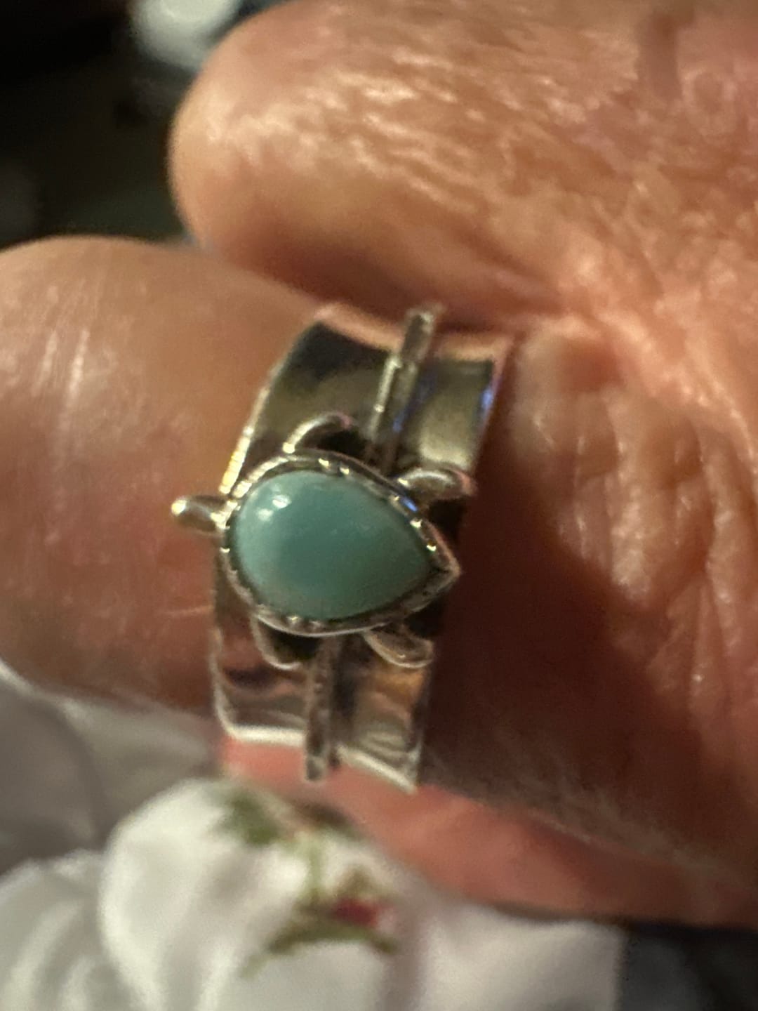 Customer photo review of Turtle Larimar Fidget Ring