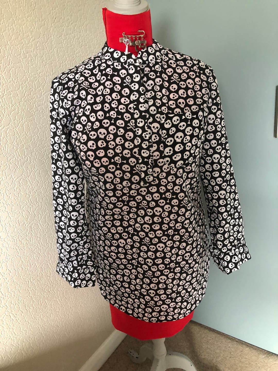 Customer photo review of All Over Skulls Polycotton Fabric