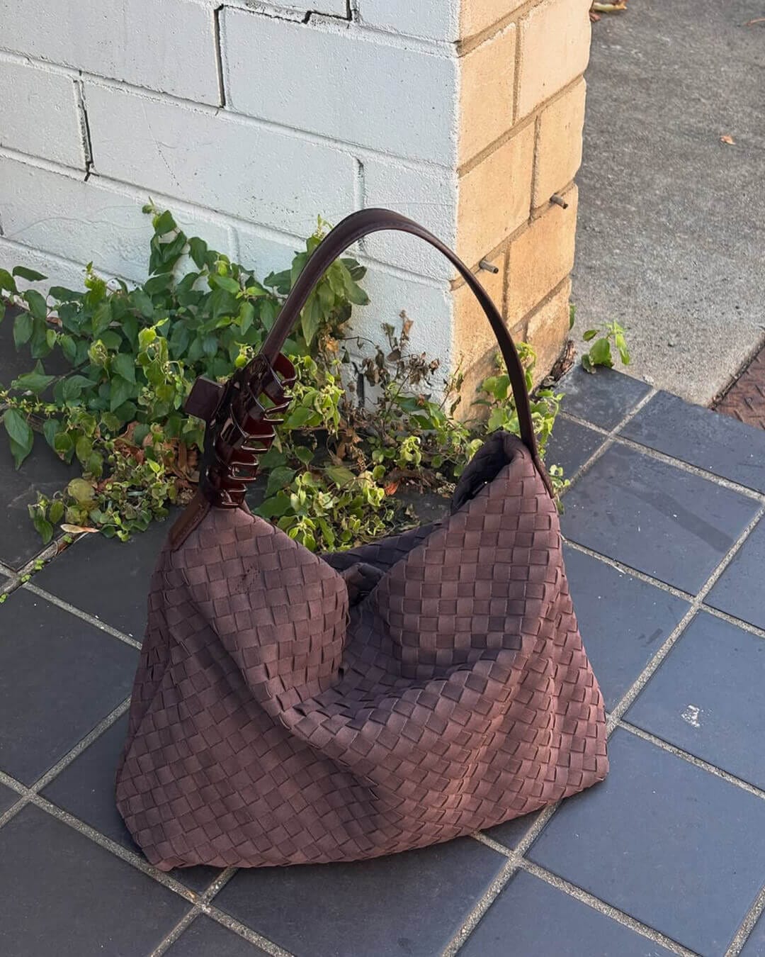Customer photo review of Marceline Suede Tote Bag