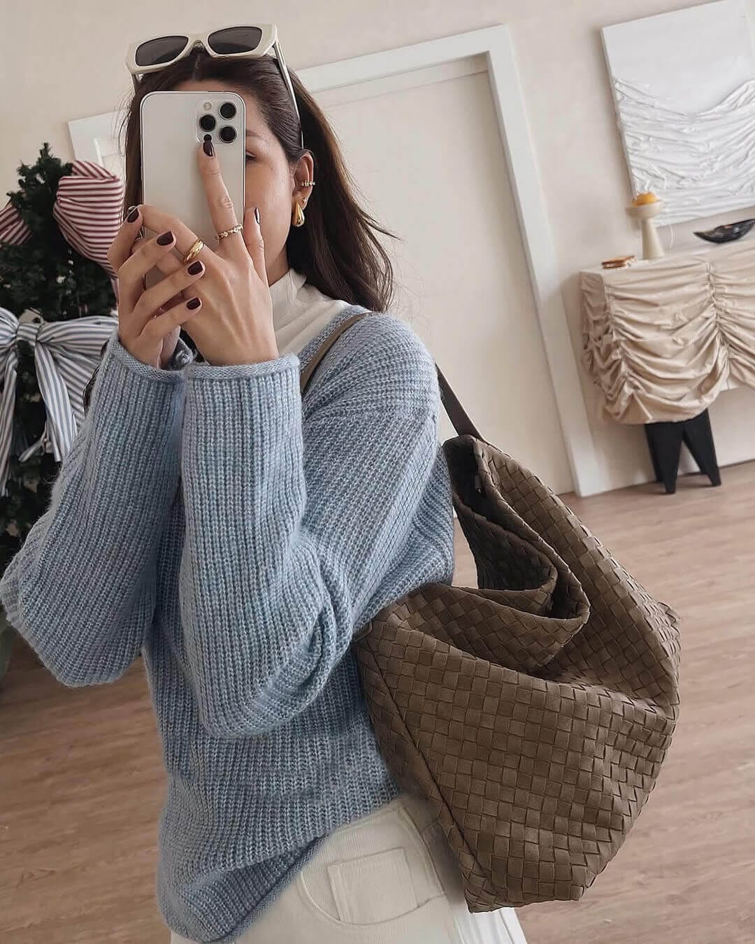 Customer photo review of Marceline Suede Tote Bag
