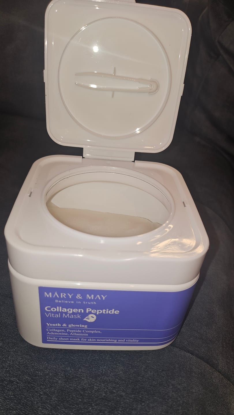 Customer photo review of Mitrinošu liftinga masku komplekts MARY&MAY Collagen Peptide Vital Mask