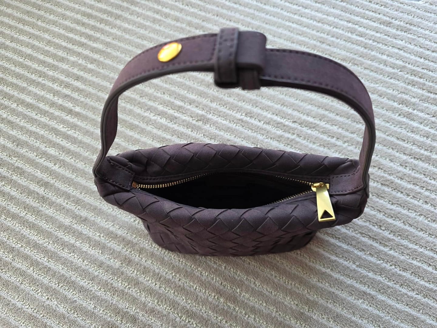Customer photo review of Mica Woven Suede Leather Bag