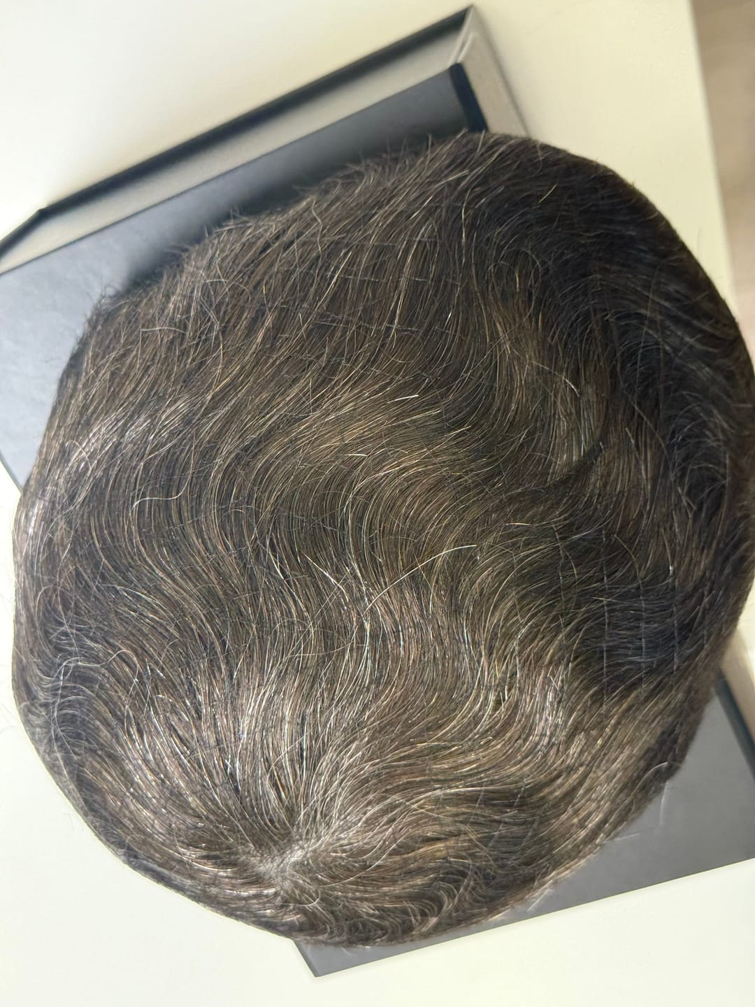 Customer photo review of Men Toupee V-loop 0204mm Ultra-thin skin base Sage