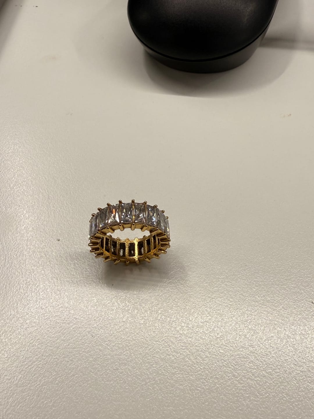Customer photo review of Radiant White Stone Band Ring