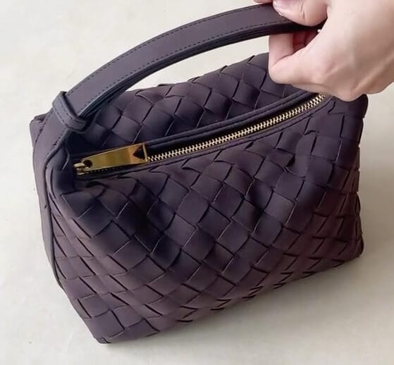 Customer photo review of Mica Woven Suede Leather Bag