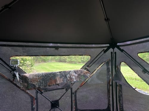 Customer photo review of Vis360 3-4 Person See Through Silent 4 Full Panels Deer Hunting Blind