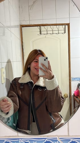 Customer photo review of CHAQUETA CAZADORA ZARA TOFFEE/CAFÉ