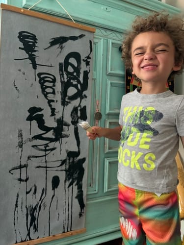 Customer photo review of Magic Canvas & Brush Set: Paint with just water!