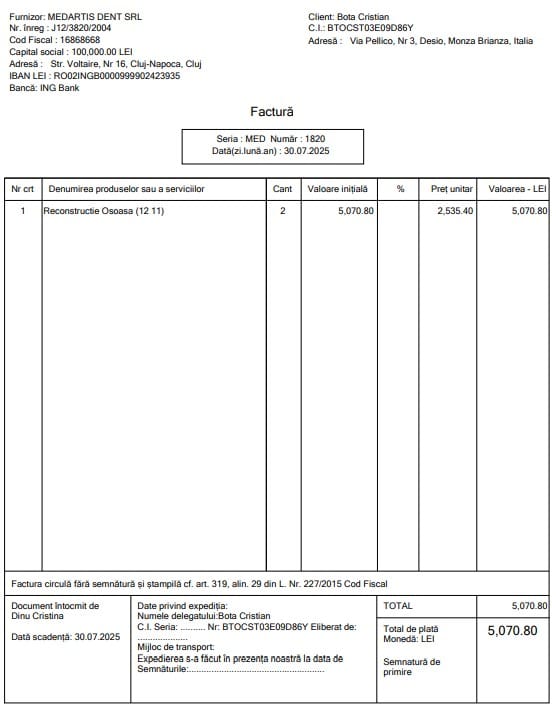 Customer photo review of FATTURE/DOCUMENTI AMMINISTRATIVI - TRADUZIONE