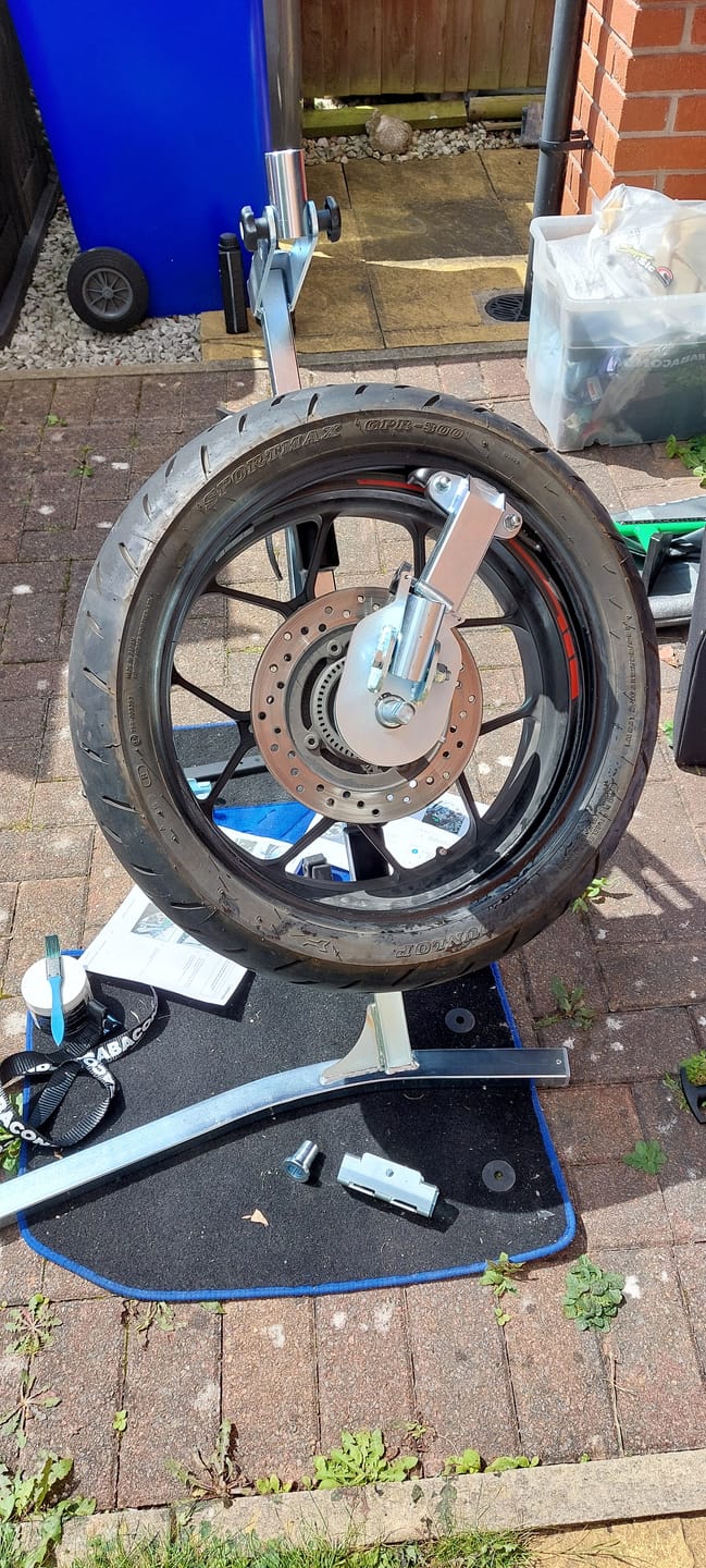 Customer photo review of Street Bike Tire Changer