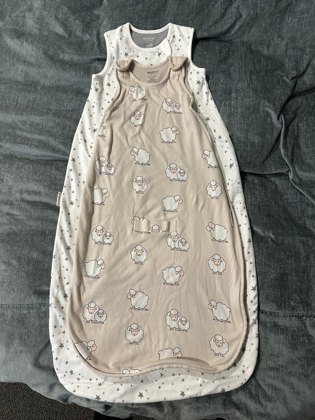 Customer photo review of 4 Season® Classic Baby Sleeping Bag, Merino Wool & Organic Cotton, Star White