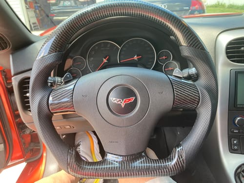 Customer photo review of [Customizable] Real Carbon Fiber Steering Wheel Button Trim Cover Frame Bezels interior Replacement part For Chevy Corvette C6 2006-2011