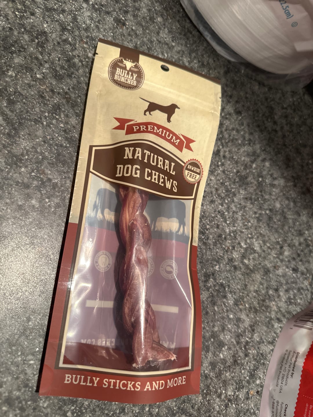 Customer photo review of 6 Inch Standard Braided Bully Stick