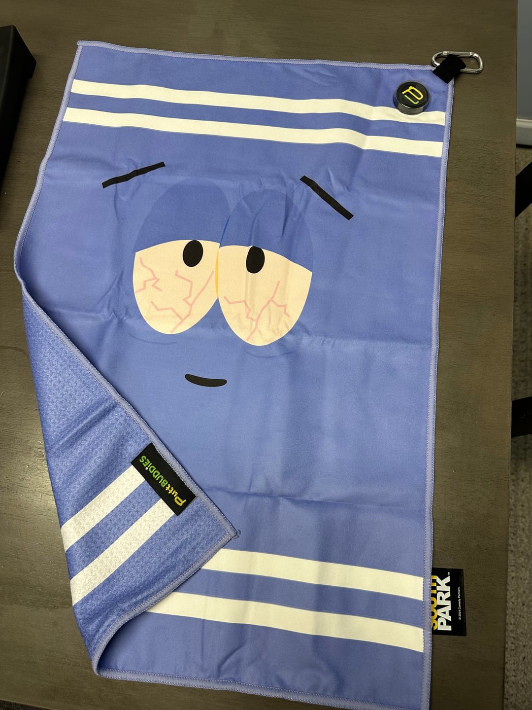 Customer photo review of MAGNETIC Towelie 24" x 16" Golf Towel, Double Sided