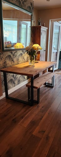 Customer photo review of Industrial Dining Table with Square Frame Leg