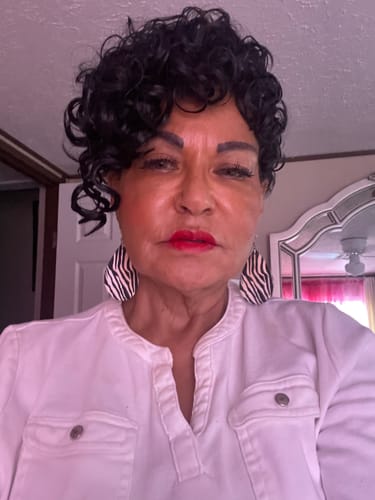 Customer photo review of Freetress Fullcap Drawstring Half Wig - VANILLA GIRL