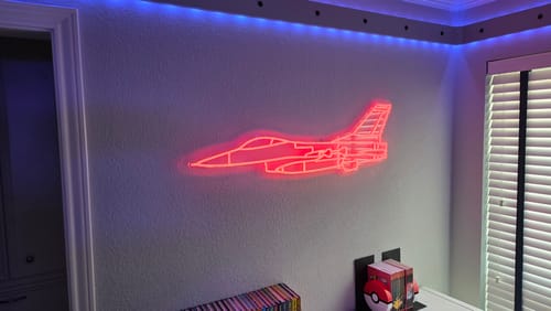 Customer photo review of F-16 Falcon Neon Silhouette