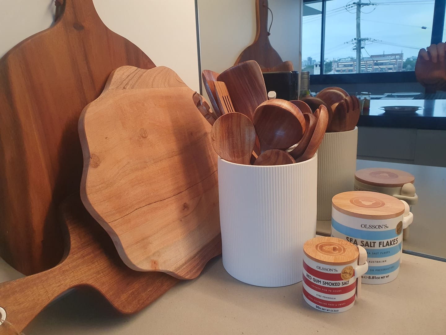 Customer photo review of Wooden Teak Utensils Set - 50% OFF SALE