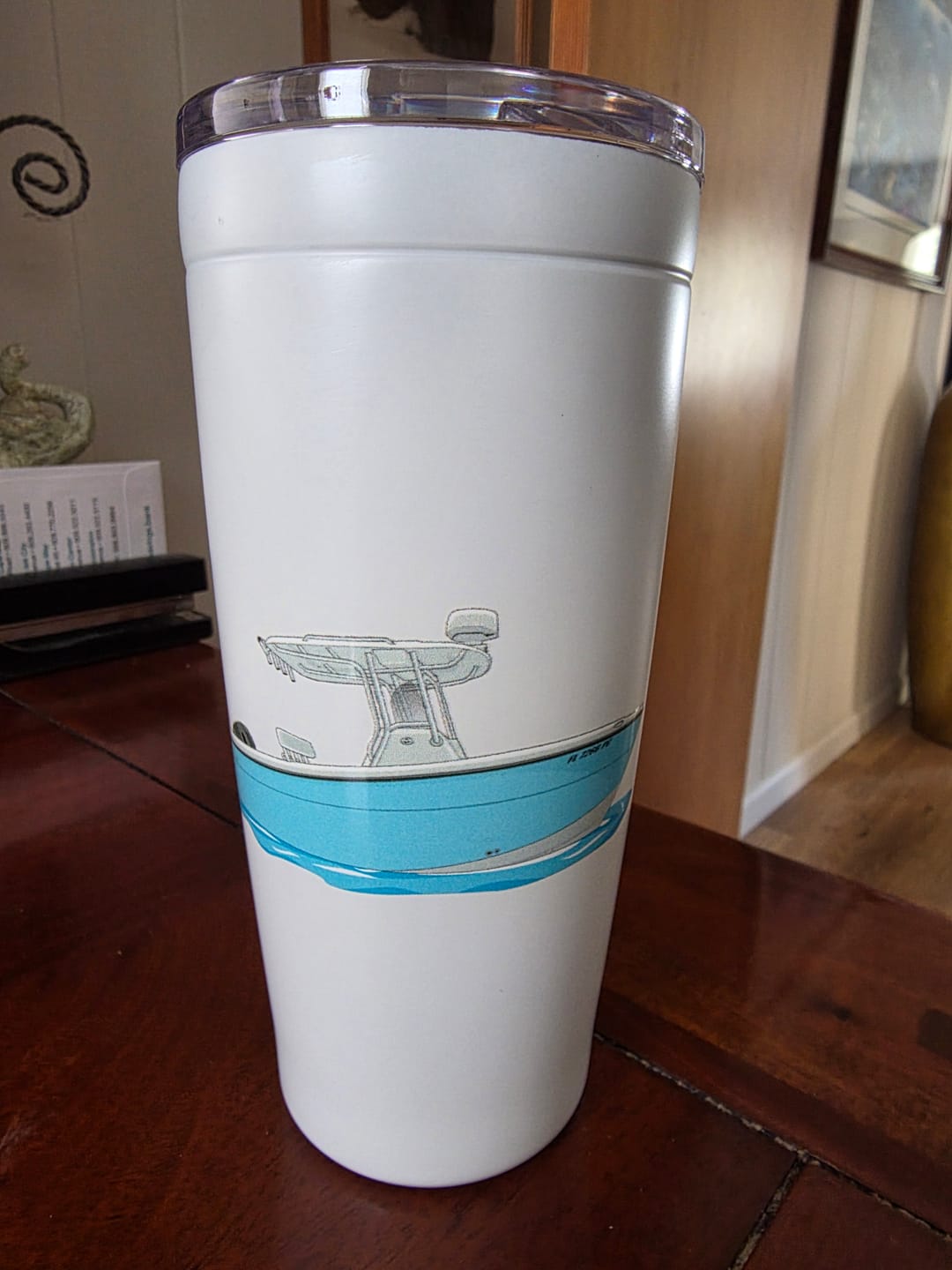 Customer photo review of Custom 20 oz. Stainless Steel Boat Tumbler