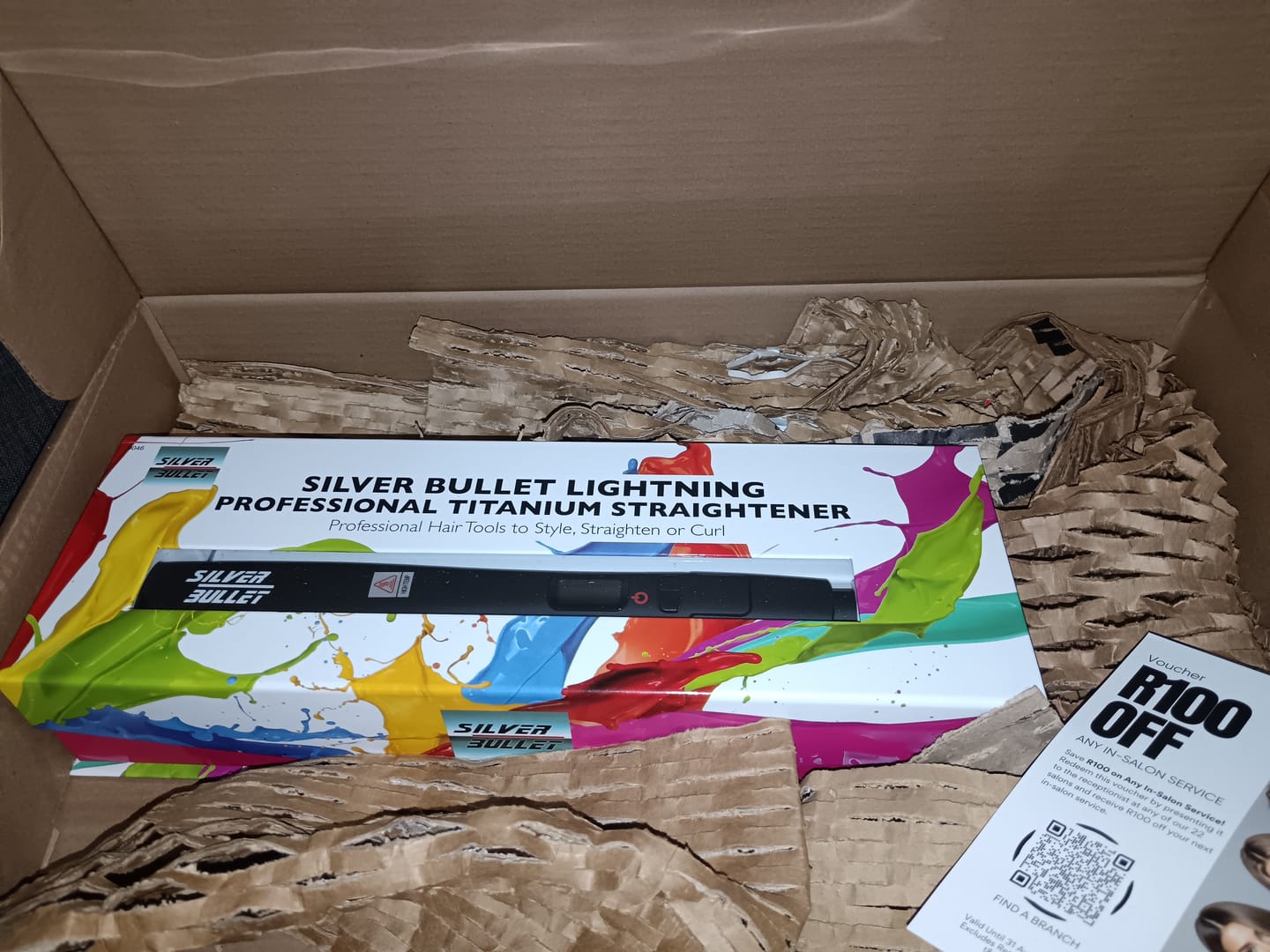 Customer photo review of Silver Bullet Lightning Titanium Straightner 25mm up 230 Degrees