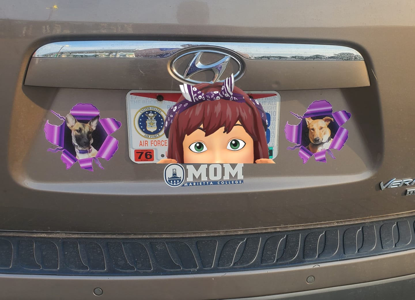Customer photo review of Peeking photo – Personalized Car Sticker