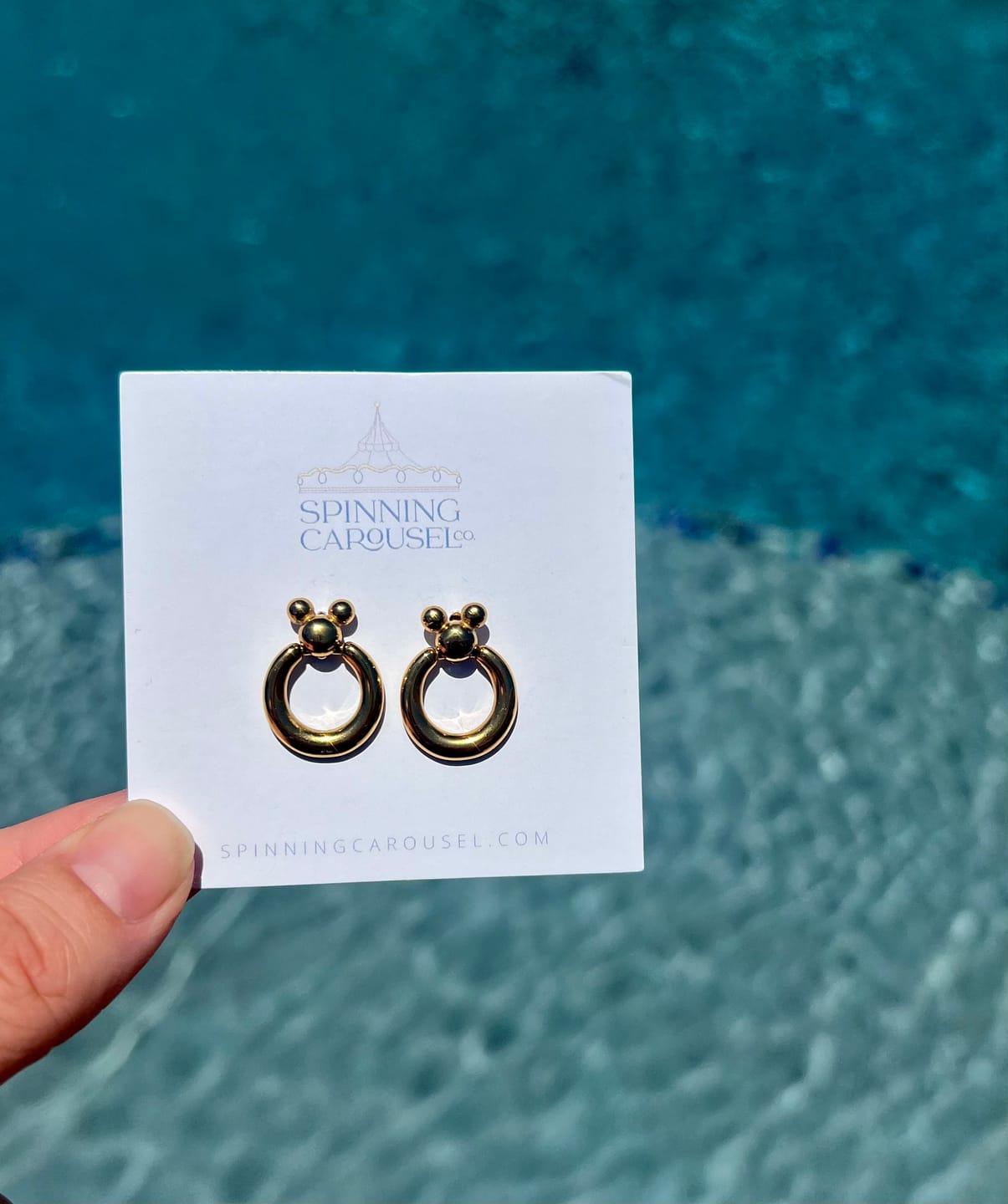 Customer photo review of Mini Leader of the Club Earrings