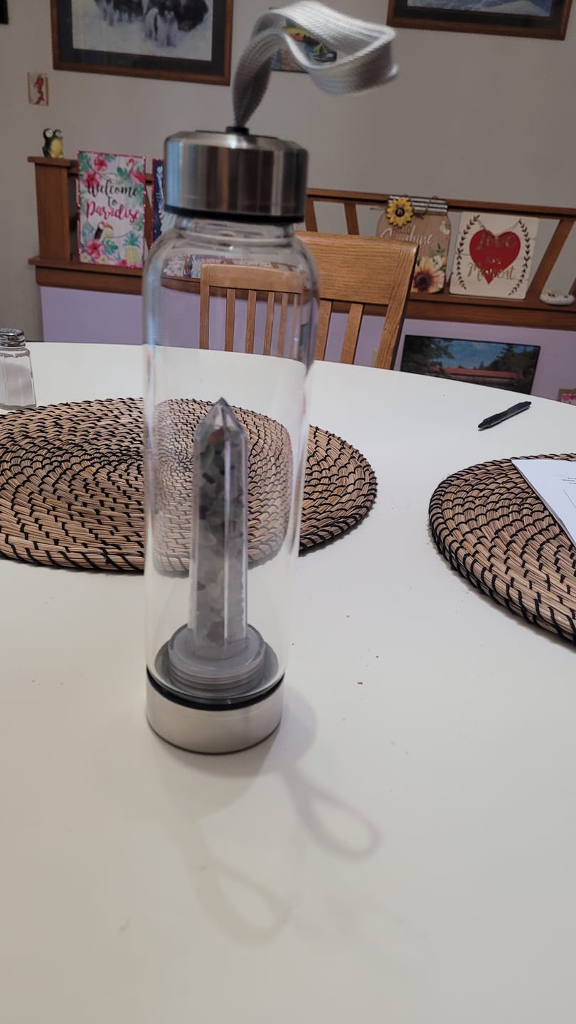 Customer photo review of Crystal Elixir Water Bottle