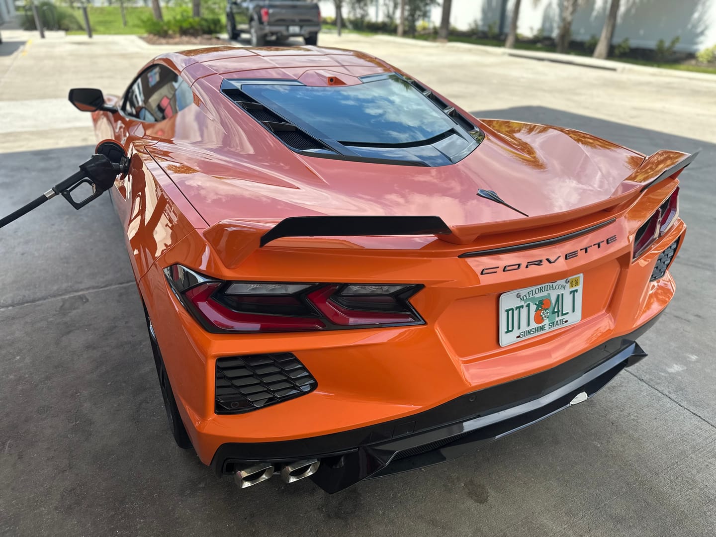 Customer photo review of Corvette C8 Z51 Rear Spoiler Add-On Wicker Extension