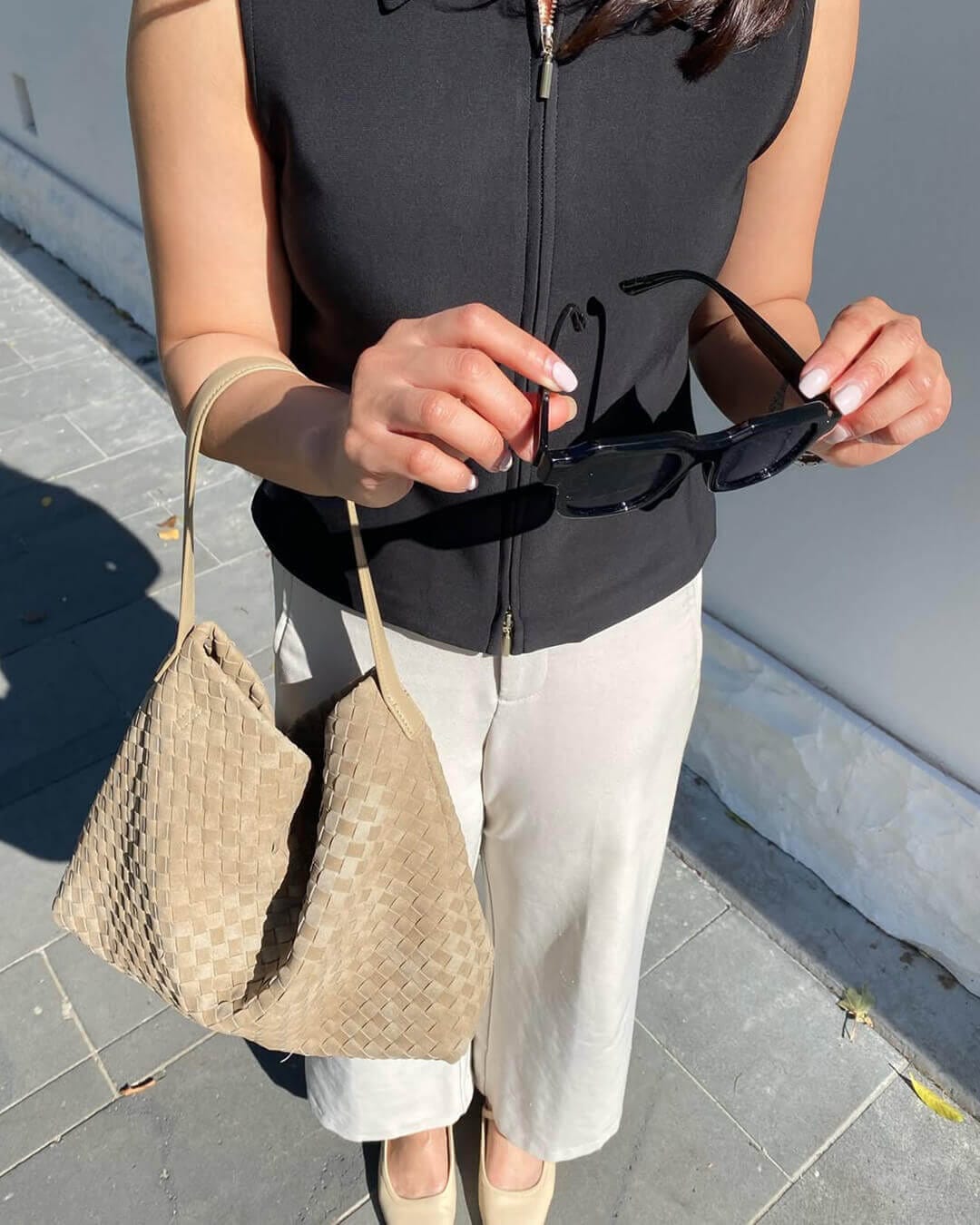 Customer photo review of Marceline Suede Tote Bag