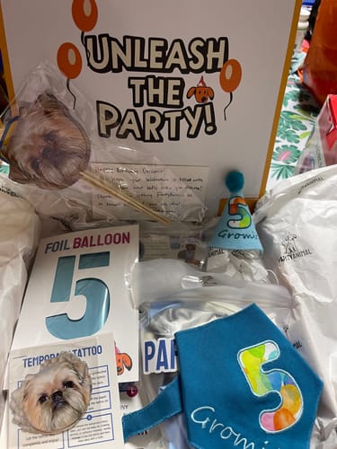 Customer photo review of Personalized Dog Party Pack