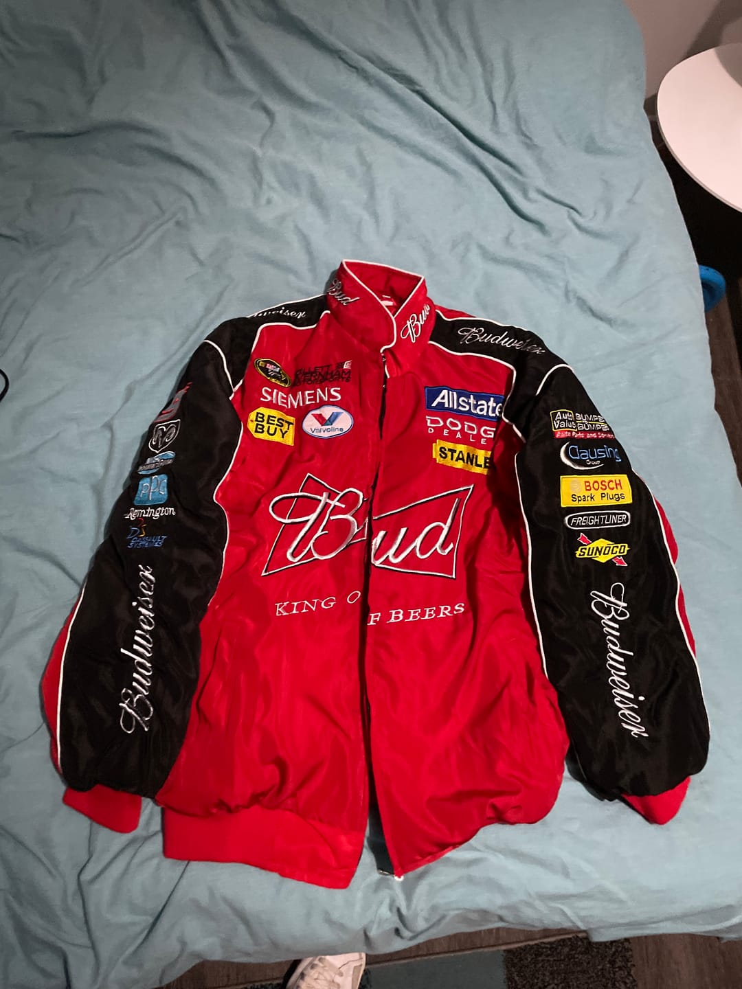 Customer photo review of Retro Jacket Racing BUD Nascar Vintage Red