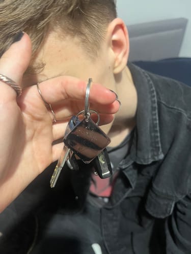 Customer photo review of Spicy Custom Engraved Photo Keychain