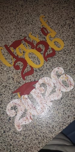 Customer photo review of Unfinished Wood Class of 2026 Shape | DIY Craft Cutout | up to 46" DIY 8" / 1/8"