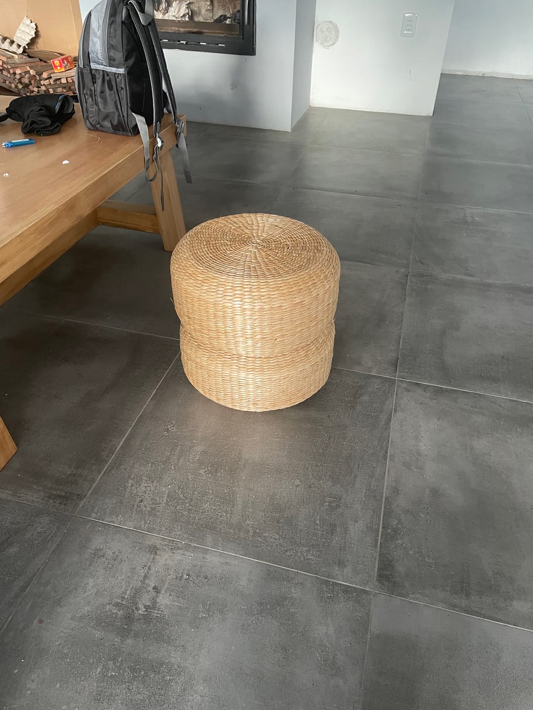 Customer photo review of Puff De Rattan Yute Fibras Naturales 40x20 Cm