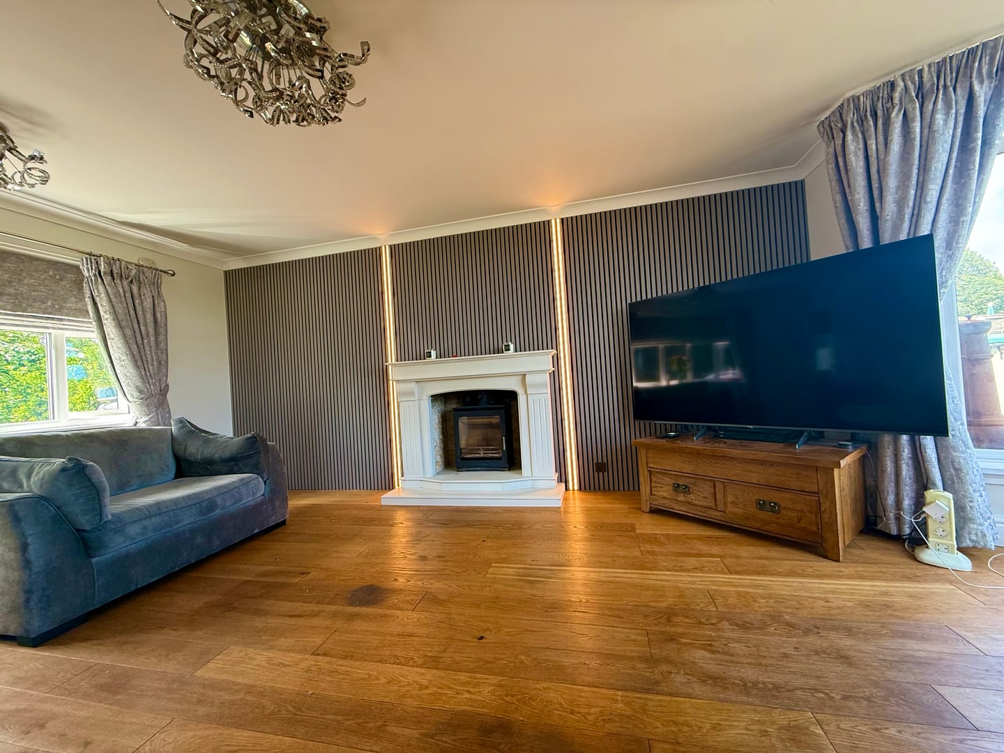 Customer photo review of Wooden Wall Panel | Grey Walnut | Premium 3-sided Wood Veneer