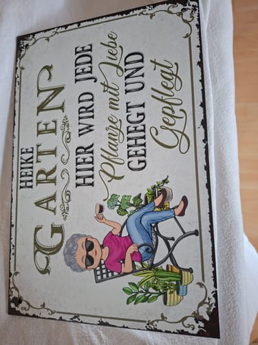 Customer photo review of Personalisiertes Gartenschild mit Namen Anpassbar