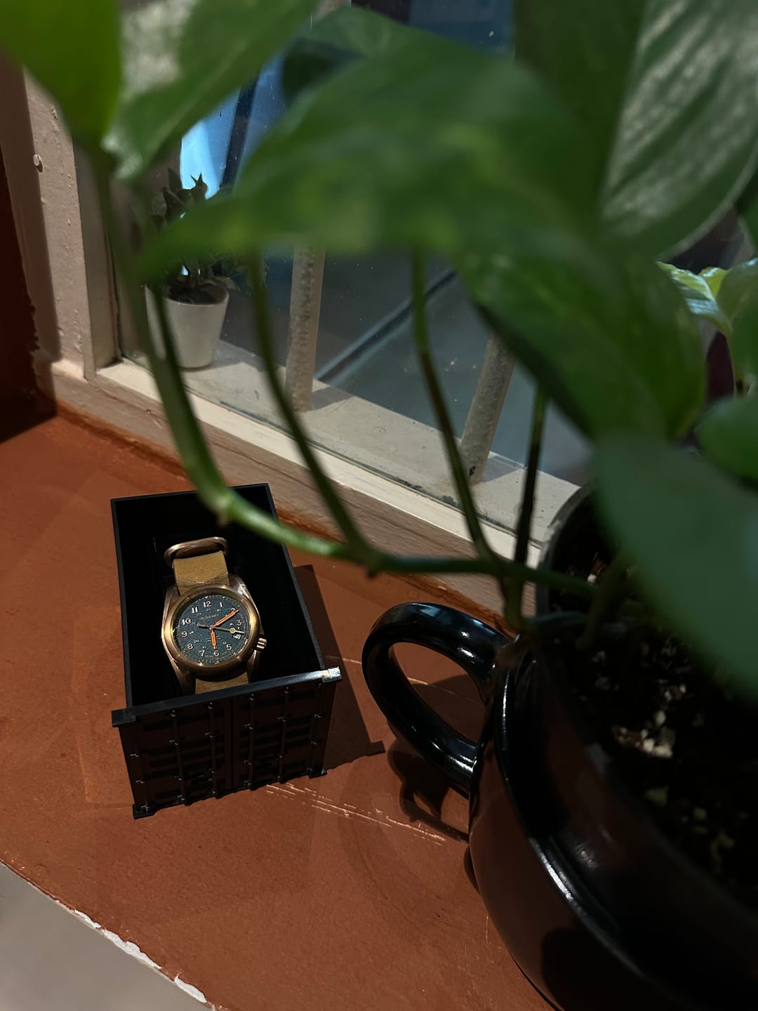 Customer photo review of VOYAGER - 100M Waterproof Bronze Automatic Field Watch | Sandstone Green
