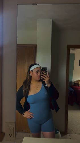 Customer photo review of Illusion Bodysuit Short