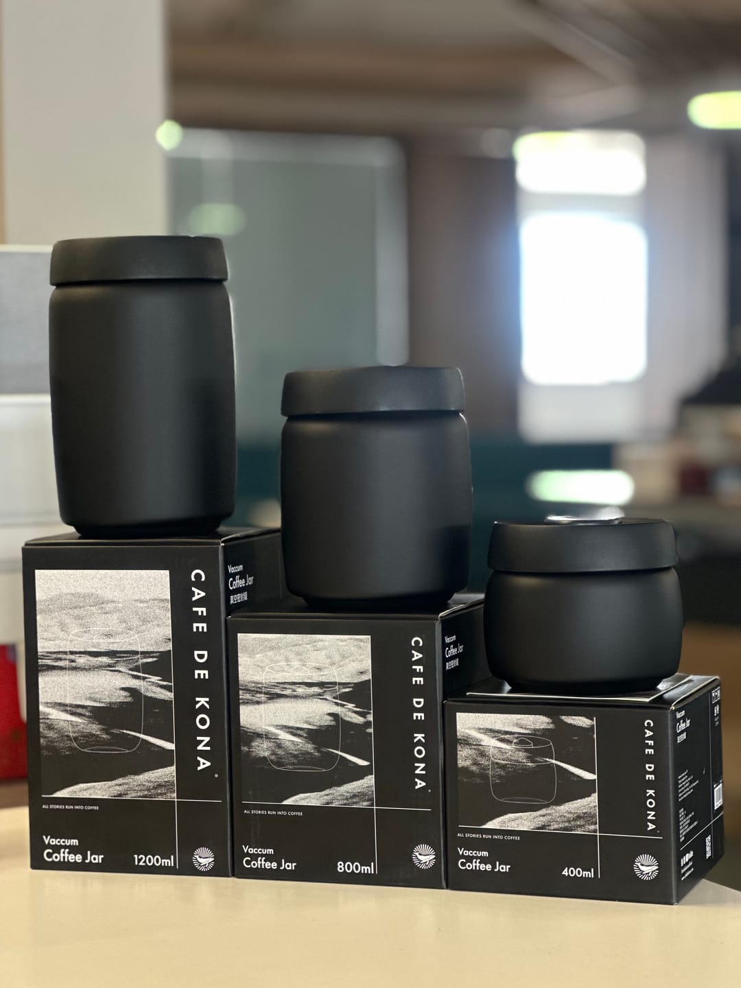 Customer photo review of Black Coffee Bean Storage Canister