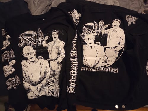 Customer photo review of Death - Spiritual Healing x Riddickart 35th Anniversary - Vest (Limited Edition)