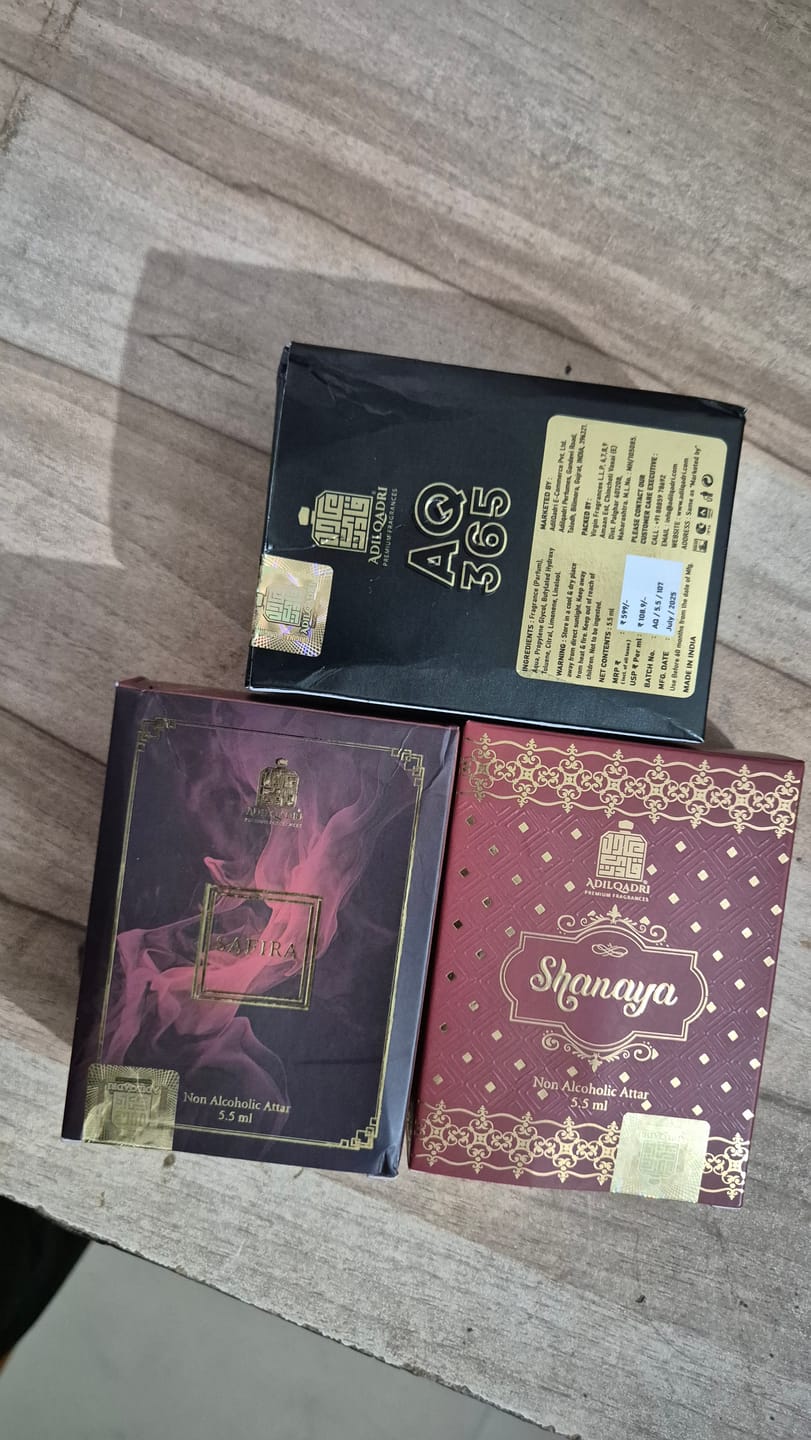 Customer photo review of 3 Pcs Attar Set Lazina, Safira And The Story Attar Perfume 5.5ML Each