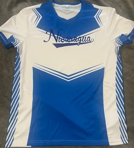 Customer photo review of Custom Light Blue Camo sports Soccer Tops/Sets Jersey
