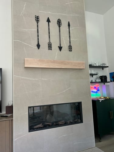 Customer photo review of White Oak Fireplace Mantel