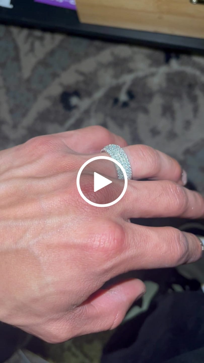 Customer video review of Moissanite 5 Row Paved Ring - 925 Silver - D Colour - VVS1