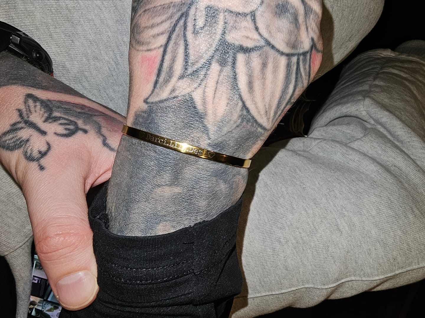 Customer photo review of Personalised Cuff Bracelet