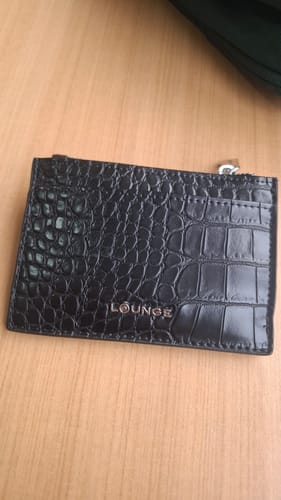 Reseña con foto de un cliente sobre Tarjetero Croco