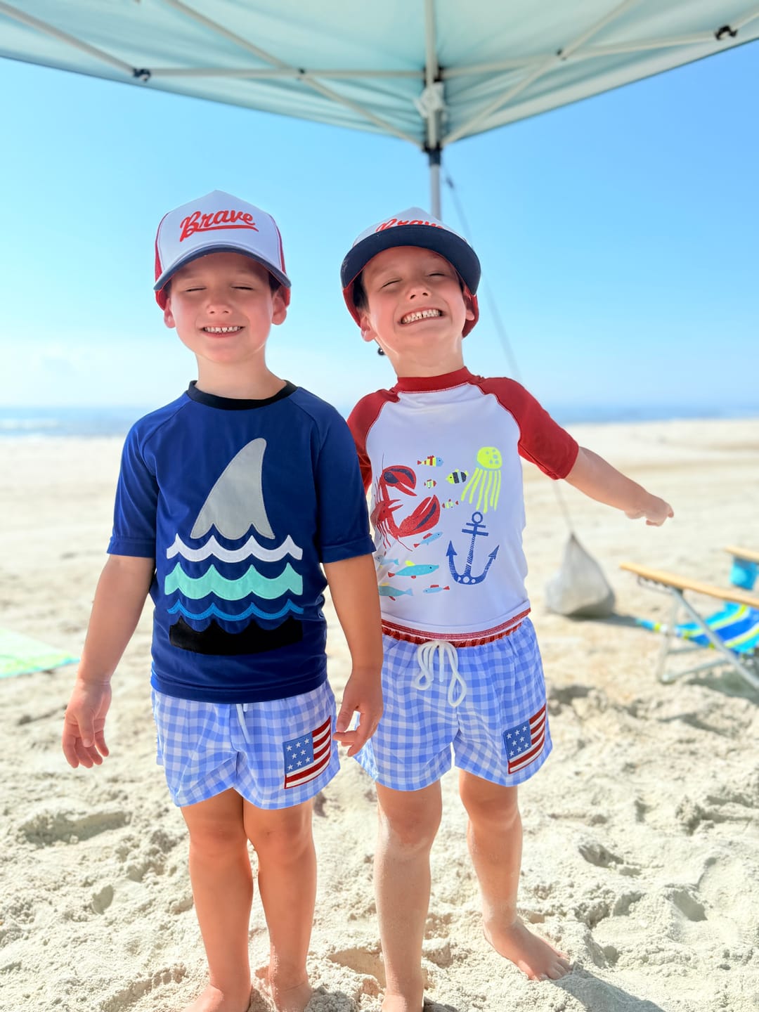 Customer photo review of Americana Swim Trunks