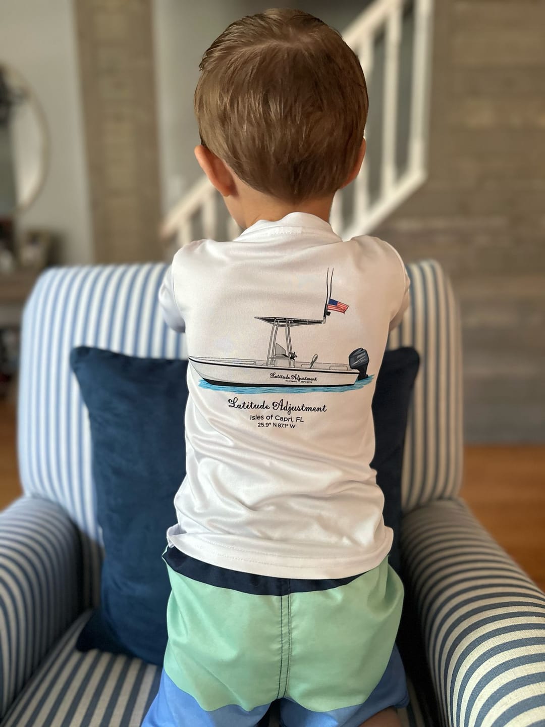 Customer photo review of Toddler Dri-Fit Custom Boat Shirts