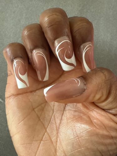 Customer photo review of XCOATTIPS® French  - Brown Long Square Pre-Designed Tips